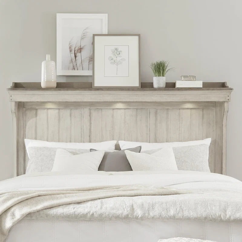 Ivy Hollow Weathered Linen King Mantle Bed