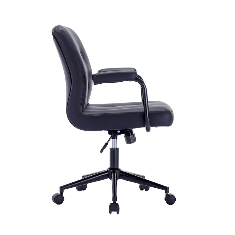 Porthos Home Ames Faux Leather Office Chair with Steel Roller Base, Central Tilt System