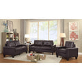 Newbury 71 in. W Flared Arm Faux Leather Straight Sofa - 32L x 71W x 36H