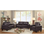 Newbury 71 in. W Flared Arm Faux Leather Straight Sofa - 32L x 71W x 36H