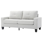 Newbury 71 in. W Flared Arm Faux Leather Straight Sofa - 32L x 71W x 36H