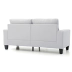 Newbury 71 in. W Flared Arm Faux Leather Straight Sofa - 32L x 71W x 36H