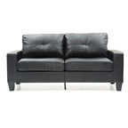 Newbury 71 in. W Flared Arm Faux Leather Straight Sofa - 32L x 71W x 36H