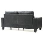 Newbury 71 in. W Flared Arm Faux Leather Straight Sofa - 32L x 71W x 36H