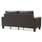Newbury 71 in. W Flared Arm Faux Leather Straight Sofa - 32L x 71W x 36H