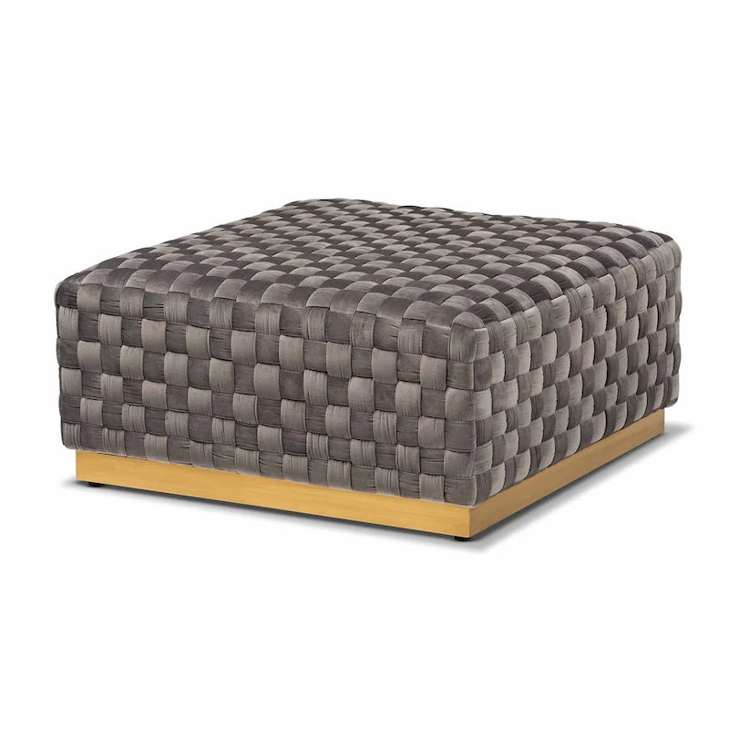 Noah Luxe and Glam Square Cocktail Ottoman