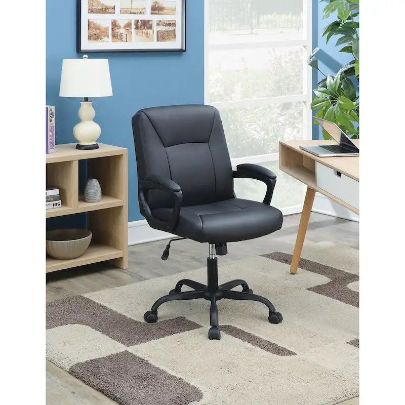 Adjustable Height Office Chair with Padded Armrests