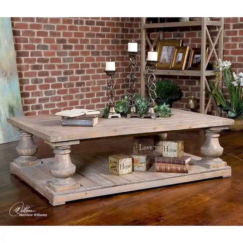 Uttermost Stratford Distressed Patina Rustic Cocktail Table