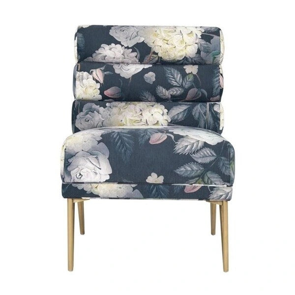 Silver Orchid Borden Floral Velvet Chair