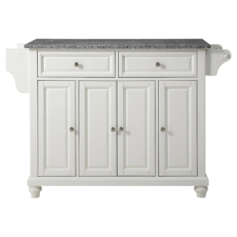 Crosley Cambridge Solid Granite Top Kitchen Island in Vintage Mahogany Finish - 51.5W x 18D x 36H