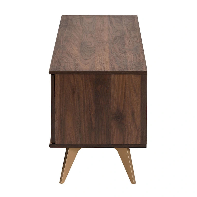 Graceland Mid-Century Modern Transitional Walnut Brown Finished Wood 2-Door TV Stand