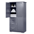 Tall and Wide Storage Cabinet with Doors for Bathroom/Office