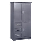 Tall and Wide Storage Cabinet with Doors for Bathroom/Office