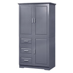 Tall and Wide Storage Cabinet with Doors for Bathroom/Office