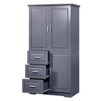 Tall and Wide Storage Cabinet with Doors for Bathroom/Office