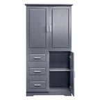 Tall and Wide Storage Cabinet with Doors for Bathroom/Office