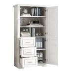 Tall and Wide Storage Cabinet with Doors for Bathroom/Office