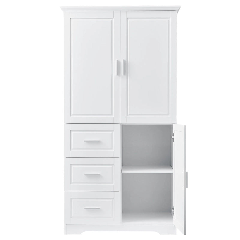 Tall and Wide Storage Cabinet with Doors for Bathroom/Office