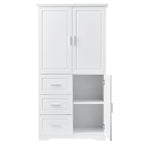 Tall and Wide Storage Cabinet with Doors for Bathroom/Office