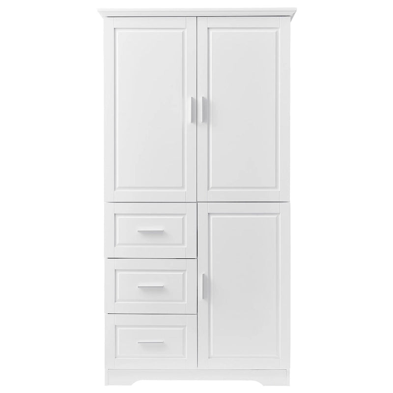 Tall and Wide Storage Cabinet with Doors for Bathroom/Office