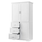 Tall and Wide Storage Cabinet with Doors for Bathroom/Office