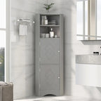 Merax Freestanding Tall Bathroom Corner Cabinet with Adjustable Shelves