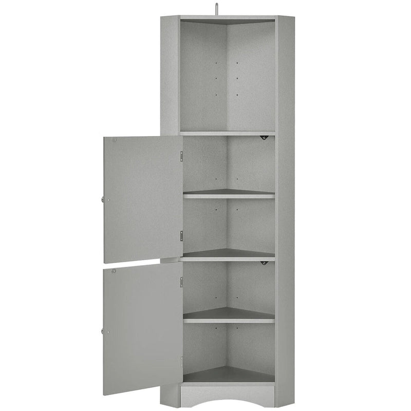 Merax Freestanding Tall Bathroom Corner Cabinet with Adjustable Shelves