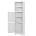 Merax Freestanding Tall Bathroom Corner Cabinet with Adjustable Shelves