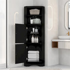Merax Freestanding Tall Bathroom Corner Cabinet with Adjustable Shelves