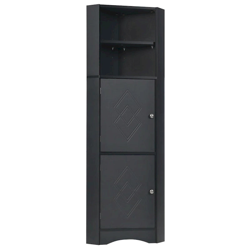 Merax Freestanding Tall Bathroom Corner Cabinet with Adjustable Shelves