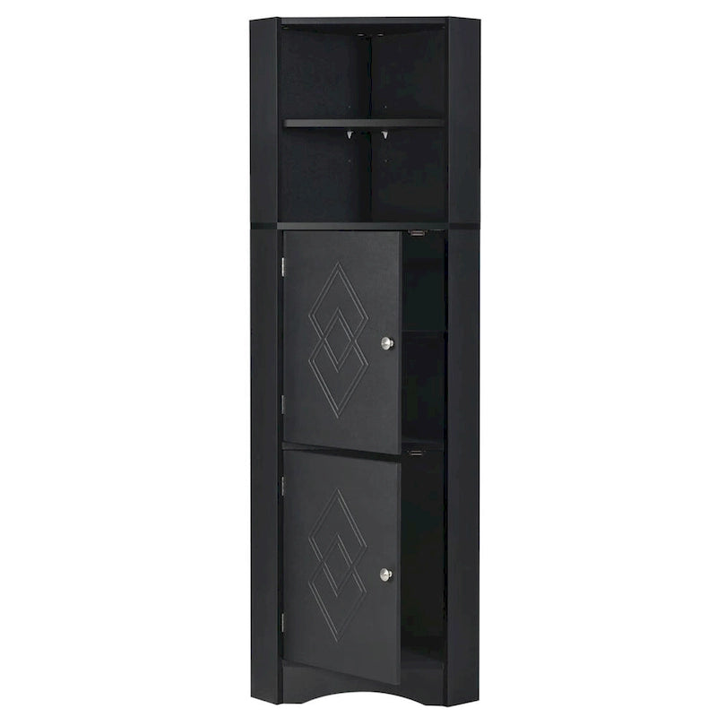 Merax Freestanding Tall Bathroom Corner Cabinet with Adjustable Shelves