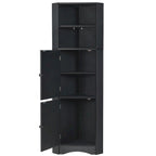 Merax Freestanding Tall Bathroom Corner Cabinet with Adjustable Shelves