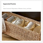 Bab Boho Farmhouse Ratten Storage Bench with Hollow-Carved Designs by HULALA HOME