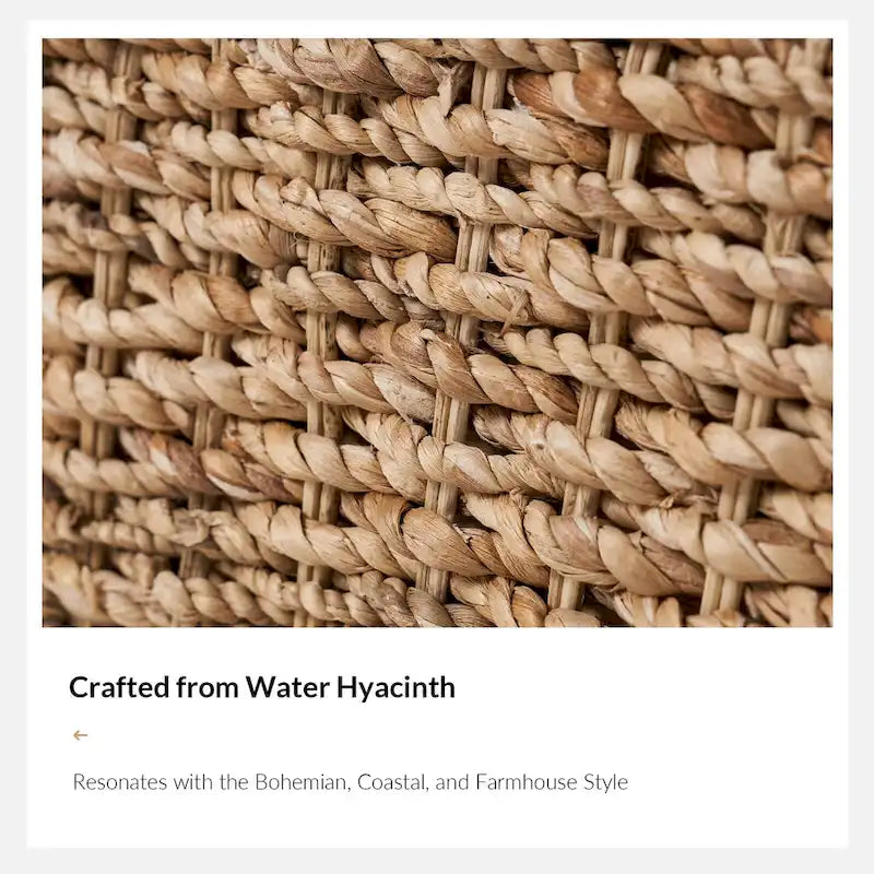 Bab Boho Farmhouse Ratten Storage Bench with Hollow-Carved Designs by HULALA HOME