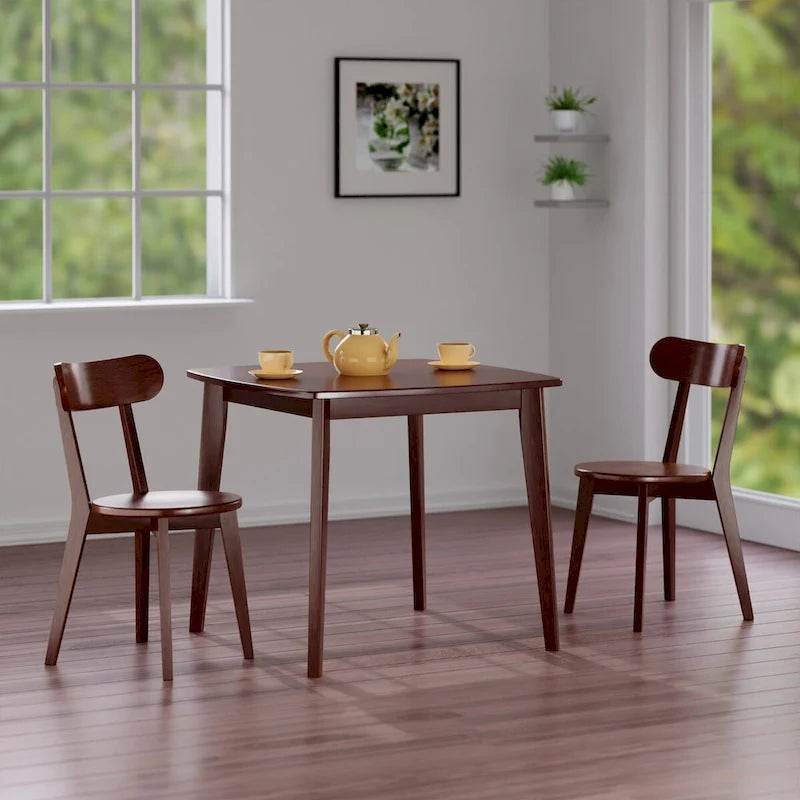 Dining Table with H-Leg Chairs, Walnut