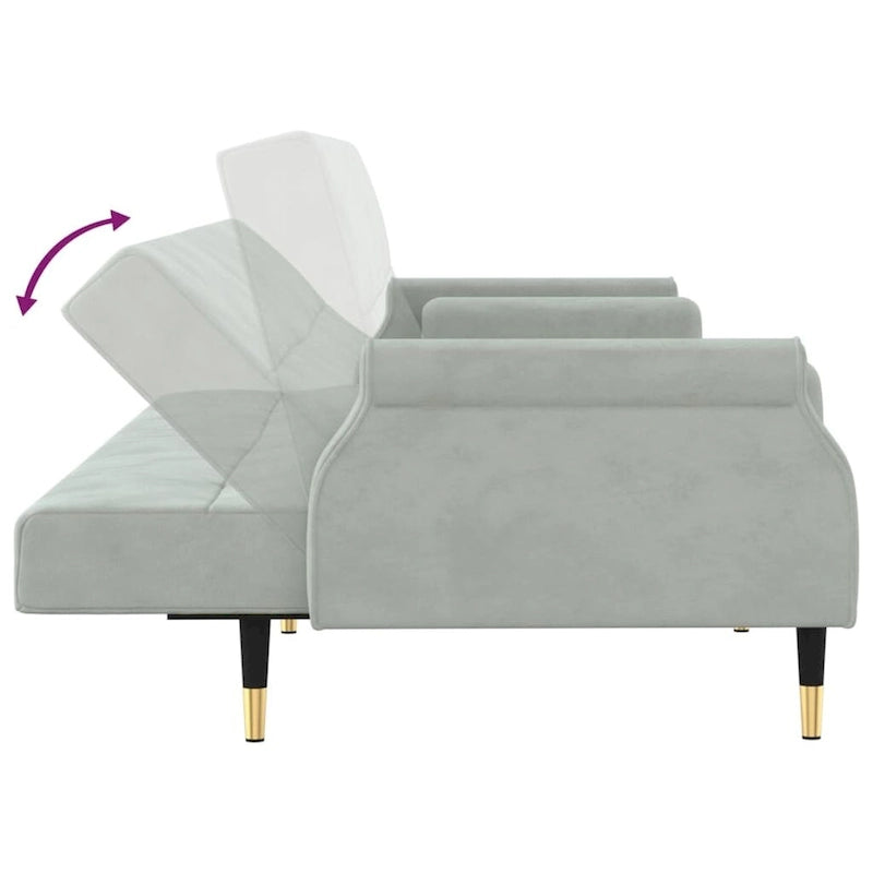 vidaXL Sofa Bed Loveseat Convertible Sofa Bed with Cushions for Studio Velvet - 85 x 35 x 27.6
