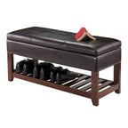 Monza Storage Chest Bench, Espresso and Walnut - 42.52W x 15.75D x 20.47