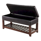 Monza Storage Chest Bench, Espresso and Walnut - 42.52W x 15.75D x 20.47