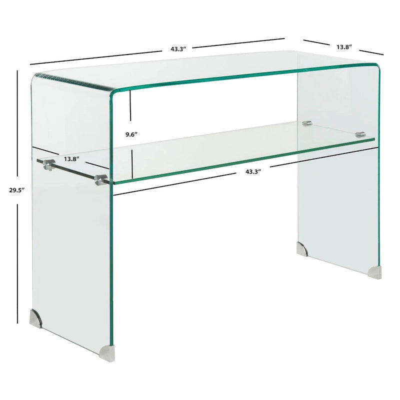 SAFAVIEH Hawa Clear Console Table - 43.3 x 13.8 x 29.5 - 43Wx14Dx30H