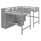 Double Twin Loft Beds with Wardrobes and Staircase