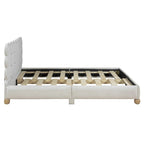 Queen Size Wood Frame Upholstered Platform Bed with Support Legs