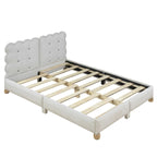 Queen Size Wood Frame Upholstered Platform Bed with Support Legs