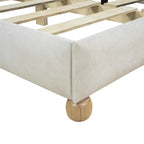 Queen Size Wood Frame Upholstered Platform Bed with Support Legs