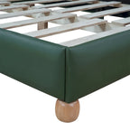 Queen Size Wood Frame Upholstered Platform Bed with Support Legs