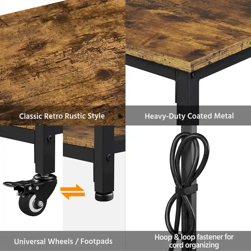 Yaheetech Kitchen Microwave Oven Stand with 3 Shelves and Worktop