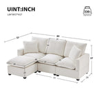 84*57 Modern Modular Sofa, 4 Seat Chenille Sectional Couch Set with 2 Pillows Included, Freely Combinable Indoor Funiture