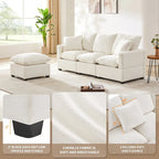 84*57 Modern Modular Sofa, 4 Seat Chenille Sectional Couch Set with 2 Pillows Included, Freely Combinable Indoor Funiture