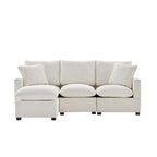 84*57 Modern Modular Sofa, 4 Seat Chenille Sectional Couch Set with 2 Pillows Included, Freely Combinable Indoor Funiture