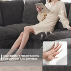 84*57 Modern Modular Sofa, 4 Seat Chenille Sectional Couch Set with 2 Pillows Included, Freely Combinable Indoor Funiture