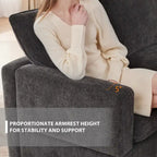 84*57 Modern Modular Sofa, 4 Seat Chenille Sectional Couch Set with 2 Pillows Included, Freely Combinable Indoor Funiture